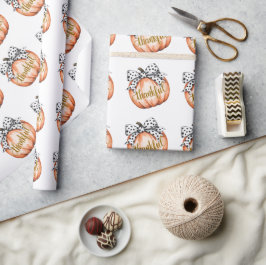 Dankbare Pompoen met Stippenboog Cadeaupapier