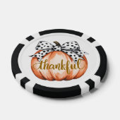 Dankbare Pompoen met Stippenboog  Poker Chips (Enkel)