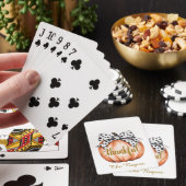 Dankbare Pompoen met Stippenboog Pokerkaarten (Insitu)
