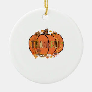 Dankbare Pompoen Thanksgiving T-shirt - Cadeaus -  Keramisch Ornament