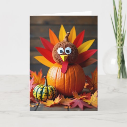 Dankbare Pompoen Vogel Kaart (Voorkant)