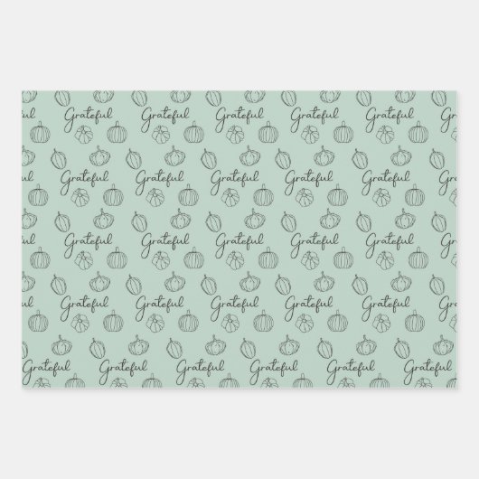 Dankbare pompoenen & kalebassen verpakken papieren inpakpapier vel (Voorkant 2)