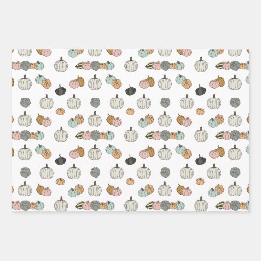 Dankbare pompoenen & kalebassen verpakken papieren inpakpapier vel (Voorkant)