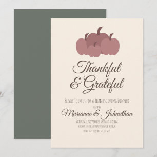 Dankbare Pompoenen Thanksgiving Diner Familie Kaart