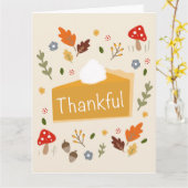 Dankbare pompoentaart Thanksgiving Dinner Kaart (Gele Bloem)