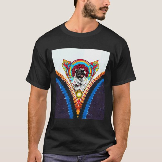 DANKBARE PUG TYE DYE 357 T-SHIRT (Voorkant)