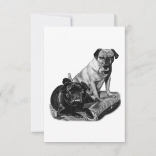 Dankbare Pugs, Getinte Dank Bedankkaart