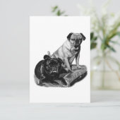 Dankbare Pugs, Getinte Dank Bedankkaart (Staand voorkant)