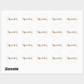 Dankbare Retro Lettertype Thanksgiving Ronde Sticker (Vel)