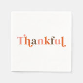 Dankbare Retro Lettertype Thanksgiving Servet (Voorkant)