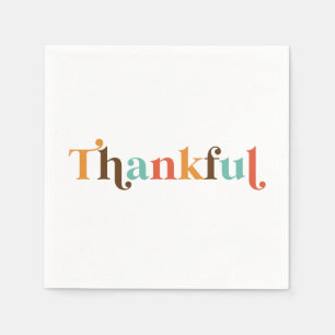 Dankbare Retro Lettertype Thanksgiving Servetten