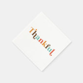 Dankbare Retro Lettertype Thanksgiving Servetten (Hoek)