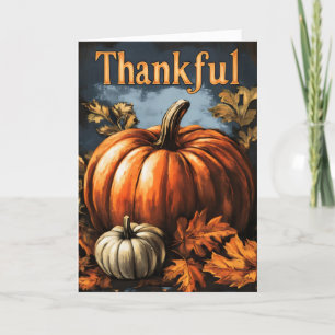 Dankbare Retro Pompoen Thanksgiving Feestdagen Kaart