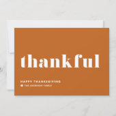 Dankbare Retro Typografie Oranje Thanksgiving Feestdagenkaart (Voorkant)