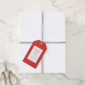Dankbare Rode Draaiende Lijnen Cadeaulabel (Met Touw)