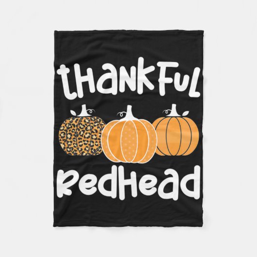 Dankbare roodharige Thanksgiving roodharige vrouw Fleece Deken (Voorkant)