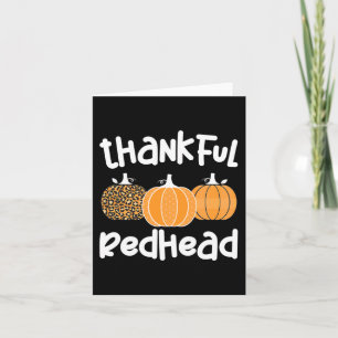 Dankbare roodharige Thanksgiving roodharige vrouw Kaart