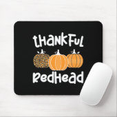 Dankbare roodharige Thanksgiving roodharige vrouw  Muismat (Met muis)