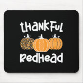 Dankbare roodharige Thanksgiving roodharige vrouw  Muismat (Voorkant)