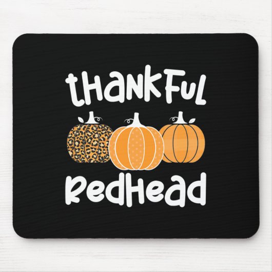 Dankbare roodharige Thanksgiving roodharige vrouw  Muismat (Voorkant)