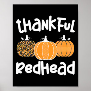 Dankbare roodharige Thanksgiving roodharige vrouw Poster