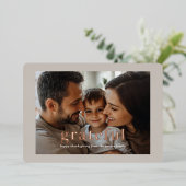 "Dankbare" Roos-Goud-Folie, Foto Folie Uitnodiging (Staand Voorkant)