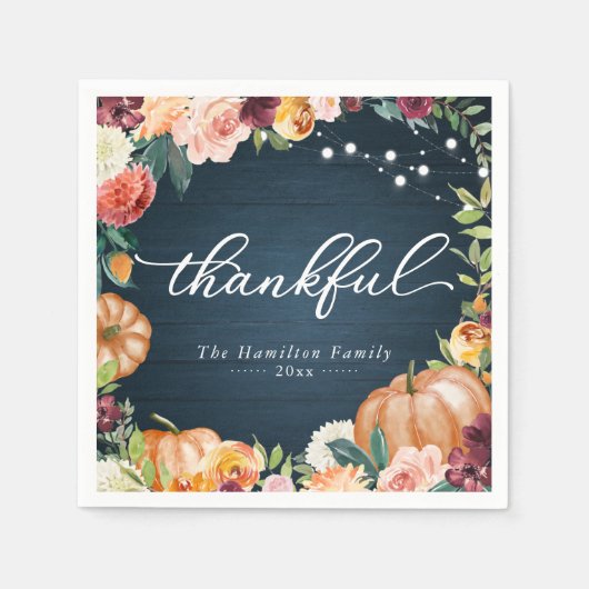 Dankbare Rustieke Herfst Bloemstuk Thanksgiving Di Servet (Voorkant)