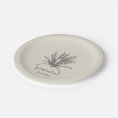 Dankbare rustieke Herfst Succulent Thanksgiving Papieren Bordje (Gekanteld)