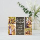 Dankbare rustieke Herfst Thanksgiving familiefoto Feestdagenkaart (Staand voorkant)