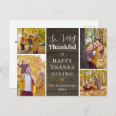 Dankbare rustieke Herfst Thanksgiving familiefoto Feestdagenkaart (Voorkant / Achterkant)