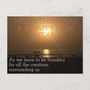 Dankbare Scheppingen Om ons heen. Prettig Kerstfee Briefkaart