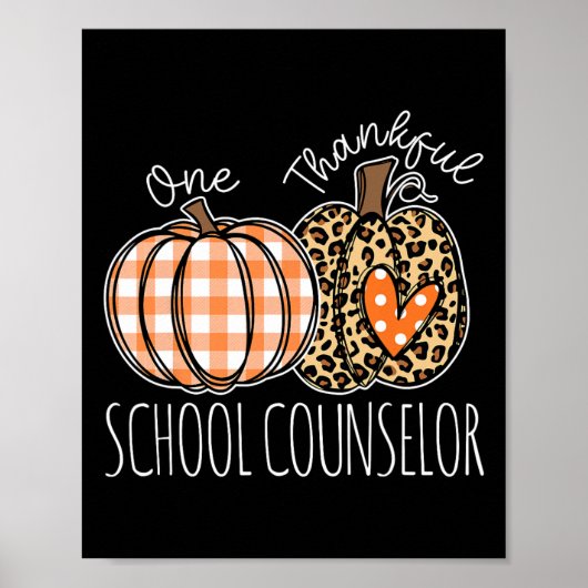 Dankbare School Counselor Thanksgiving Counselor Poster (Voorkant)
