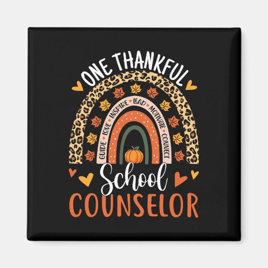 Dankbare School Counselor Thanksgiving Rainbow Cou Magneet (Voorkant)