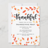 Dankbare Script Herfst Bladerdek Waterverf Bladere Kaart (Voorkant)