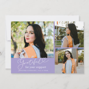 Dankbare Sering Multi Foto Afstudeerkaart Aankondiging