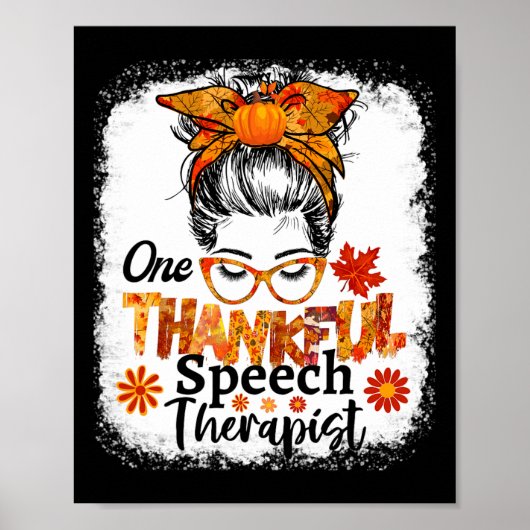 Dankbare spraaktherapeut herfst Thanksgiving romme Poster (Voorkant)