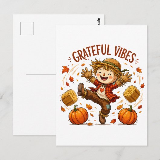 Dankbare Stemmingen Vogelverschrikker Herfst Briefkaart (Voorkant / Achterkant)