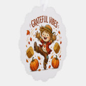 Dankbare Stemmingen Vogelverschrikker Herfst Ornament Kaart (Rechts)