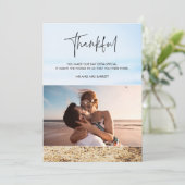 Dankbare Strand Trouwfoto Dank u kaart (Staand voorkant)
