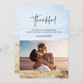 Dankbare Strand Trouwfoto Dank u kaart (Voorkant / Achterkant)