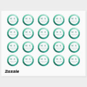 Dankbare Teal Waterverf Bedankt Sticker (Vel)