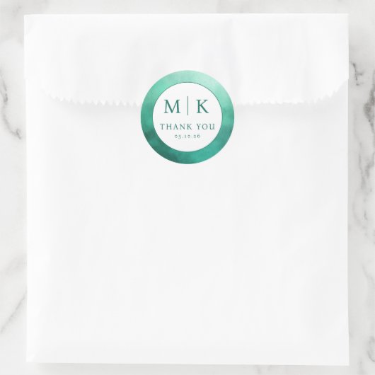 Dankbare Teal Waterverf Bedankt Sticker (Tas)