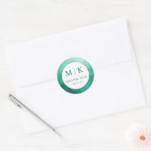 Dankbare Teal Waterverf Bedankt Sticker (Envelop)