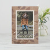 Dankbare Thanksgiving Aardse Rustic Leaf Foto Feestdagenkaart (Staand voorkant)