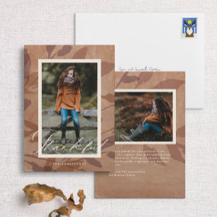 Dankbare Thanksgiving Aardse Rustic Leaf Foto Feestdagenkaart