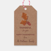 Dankbare Thanksgiving Acorn gepersonaliseerd Cadeaulabel (Voorkant)