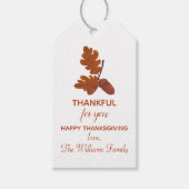 Dankbare Thanksgiving Acorn gepersonaliseerd Cadeaulabel (Voorkant)