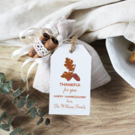 Dankbare Thanksgiving Acorn gepersonaliseerd Cadeaulabel
