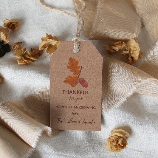 Dankbare Thanksgiving Acorn gepersonaliseerd Cadeaulabel