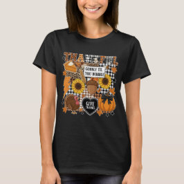 Dankbare Thanksgiving Collage | Retro Herfst T-shirt